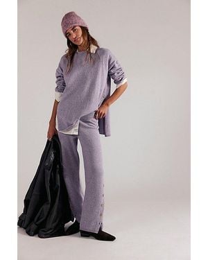 Free People Button Up Sweater Set - Purple