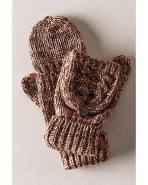 Free People Marl It Pop Top Mittens - Brown