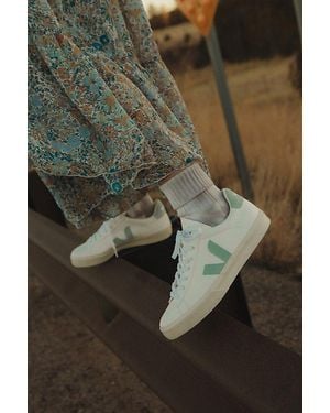 Veja Campo Trainers At Free People In Extra White/matcha, Size: Eu 36 - Green
