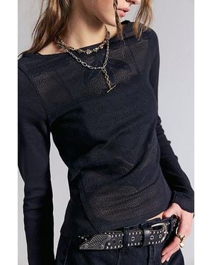 Free People Delilah Long Sleeve Top - Blue