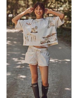 Free People Mountain View Graphic Tee By - White