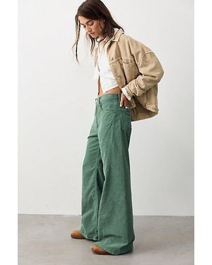 Mother The Lemon Twist Sneak Corduroy Jeans - Green