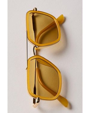 Free People Luna Classic Tinted Aviator Sunglasses - Yellow