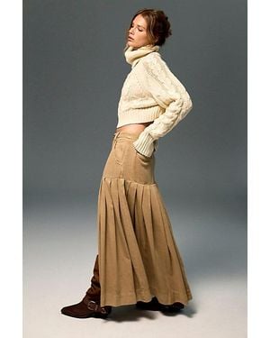 Free People 53Rd Street Chino Maxi Skirt - Natural