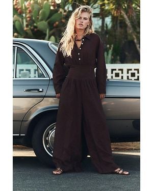free-est Sandshell Linen Tidepool Jumpsuit By - Black