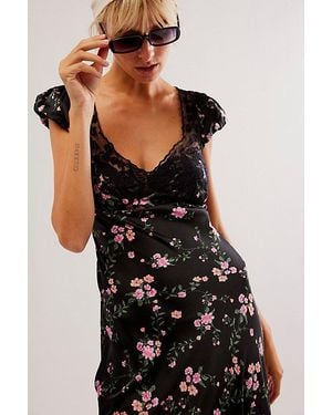 Free People Butterfly Babe Maxi Dress At In Night Sky Combo, Size: Xs - Black