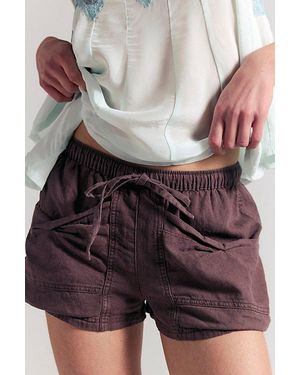 Free People Good Fortune Solid Cotton-Linen Shorts - Multicolour