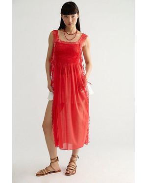Free People Loren Apron Maxi Top - Red