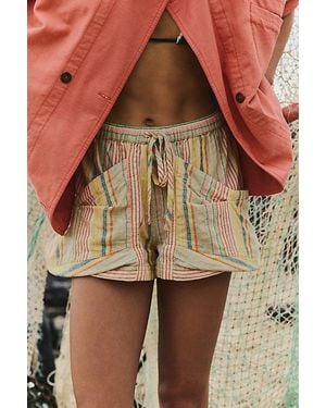 Free People Good Fortune Stripe Shorts - White