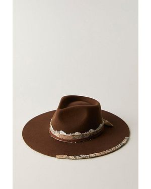MOSSANT Lace Wool Round Top Hat By - Brown