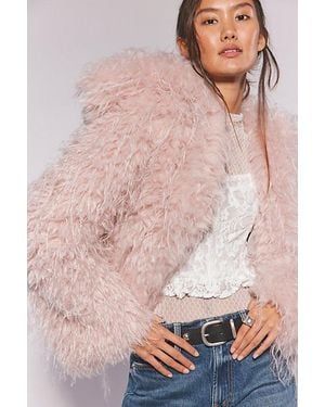 Free People Moonlight Faux Fur Jacket - Purple