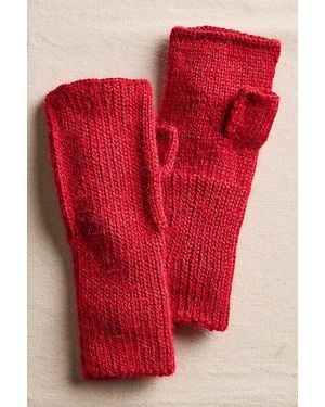 Free People Pure Baby Alpaca Yarn Arm Warmers - Red