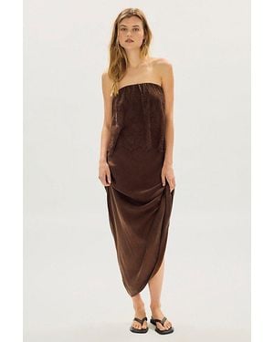 Third Form Visions Strapless Maxi Dress - Brown