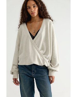 Free People Nessa V-Neck Pullover - White