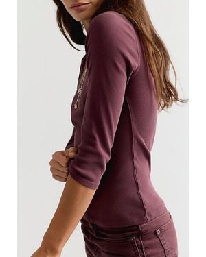 Free People Atlas Boat Neck Top - Red