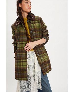 Free People Riley Car Coat Jacket - Blue