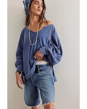 Free People Wish I Knew Tee - Blue