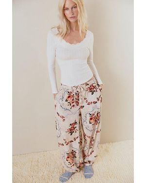 Free People On Repeat Drawstring Pj Pants - Natural
