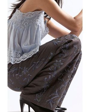 Free People Taylen Embellished Flare Pants - Gray