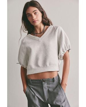 Free People Fun Here Short-Sleeve Sweatshirt - Grey
