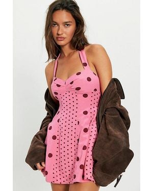 Free People Dear Dottie Mini Dress - Pink