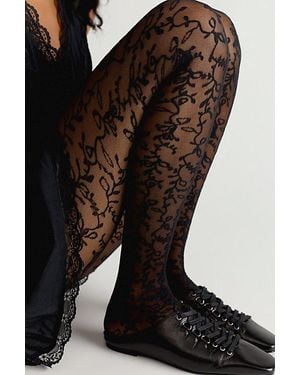 Free People Lo Lace Tights - Black