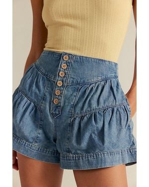 Free People Fleur Denim Shorts - Blue