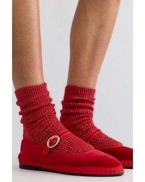 LE BON SHOPPE Winter Sparkle Socks - Red