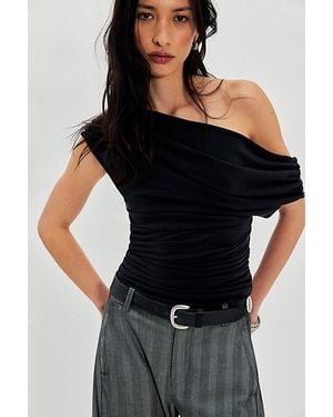 Free People Modern Muse One-Shoulder Top - Black