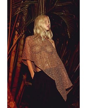 Free People Maggie Sequin Poncho - Blue