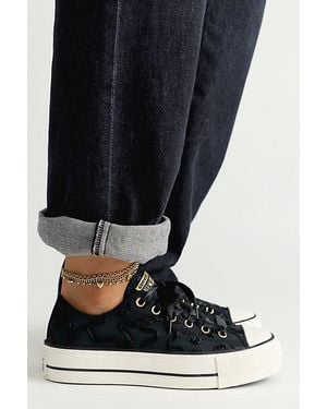 Converse Chuck Taylor All Star Lift Ribbon Platform Low Top Sneakers - Blue