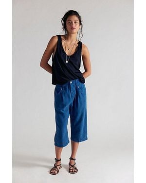 Free People Maven Crop Harem Pants - Blue