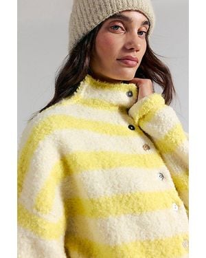 Free People Button Collection Cardi - Yellow