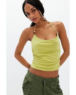 Free People Toni Beaded Tank Top - Green