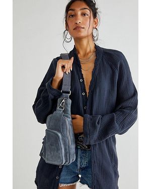 Free People Hudson Suede Sling Bag - Blue