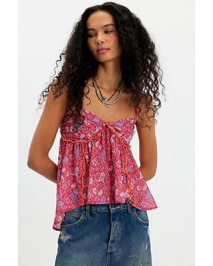 Free People Malia Babydoll Tank Top - Red