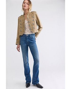Mother Mid-Rise Runaway Flare Jeans - Blue