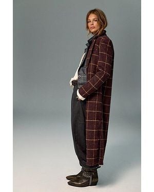 Free People Hailey Tweed Duster Jacket - Brown