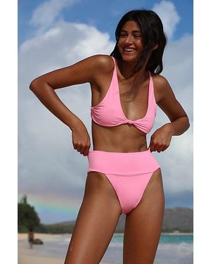 Toast Signature Banded High-Waisted Bikini Bottoms - Red