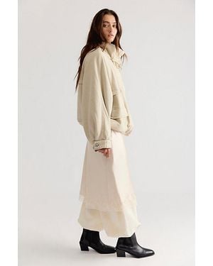 Free People Jojo Washed Oversized Funnel-Neck Jacket - Natural