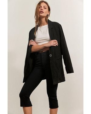 Free People Beckett Boyfriend Blazer - Black