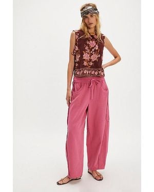 Free People Something Good Pull-On Barrel Trousers - Red