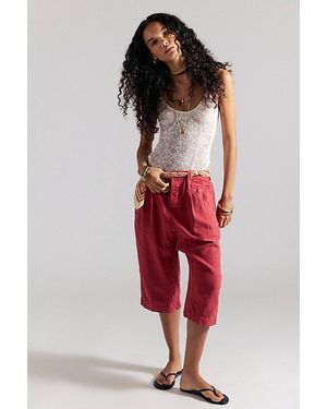 Free People Maven Crop Harem Trousers - Red