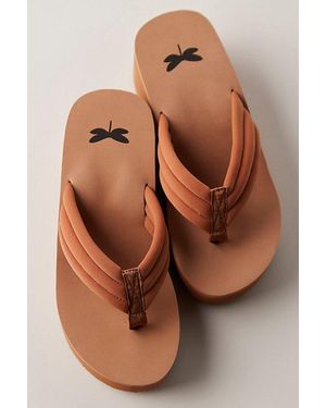 Free People Poolside Wedge Thongs - Brown
