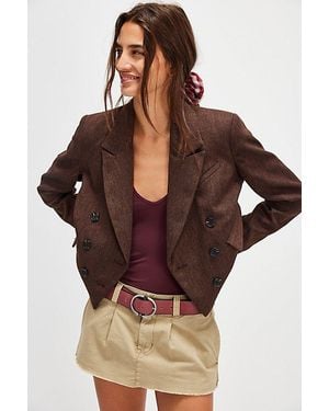 Free People Betty Patterned Blazer - Brown