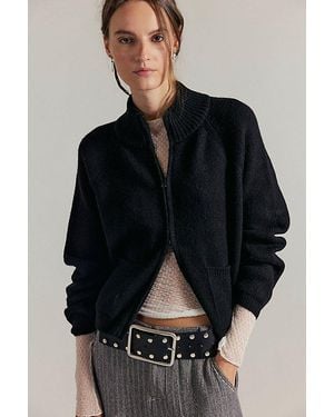 Free People On It Zip-Up Cardigan - Black