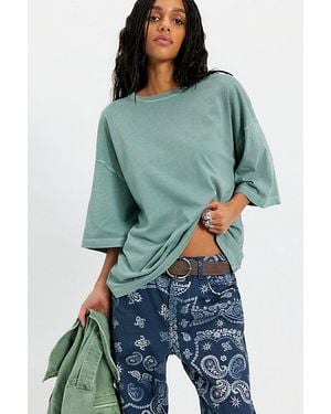 Free People Perfect Oversized Tee - Green
