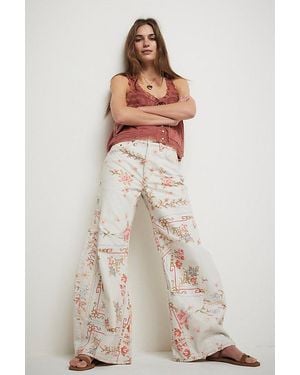 Eden Printed High Slouchy Jeans | Ivory Combo Cross Stitch Eden Printed High Slouchy Jeans | Ivory Combo Cross Stitch