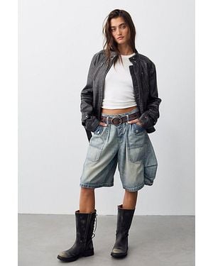 Free People Mikie Long Shorts - Blue