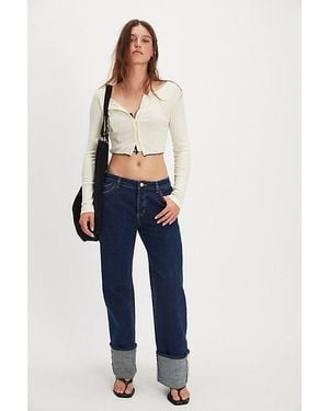 Rolla's Heidi Low-Rise Turn Up Jeans - Blue